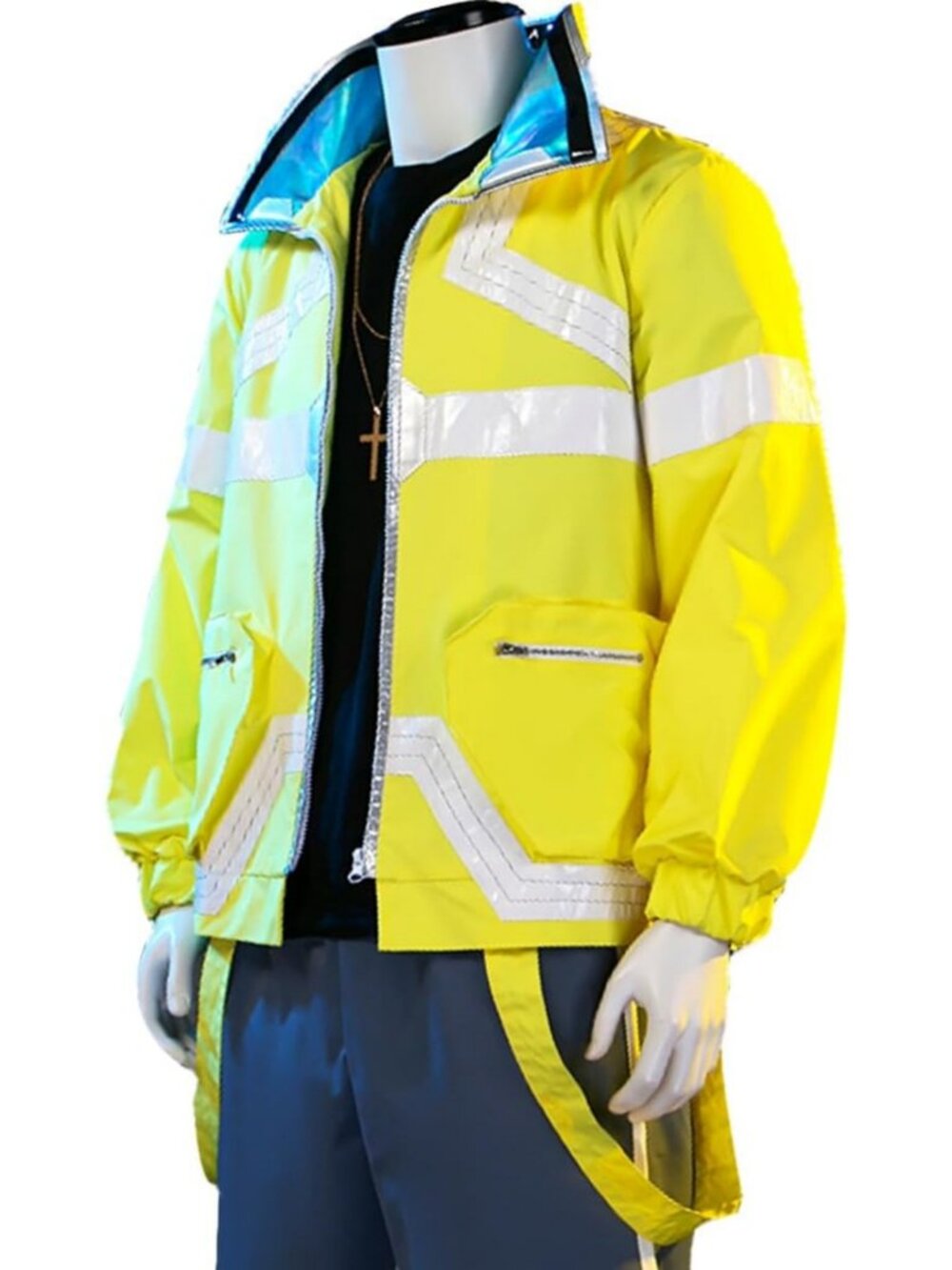 Trendy Unisex Punk Anime Yellow Jacket Cosplay Costume | Zipper Motorcycle Coat